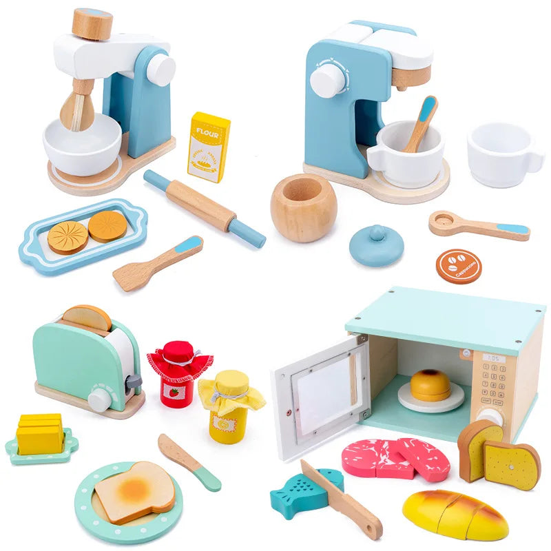 Holzspiel -Set - Realistische Holzküchenspielzeug mit Holz-2