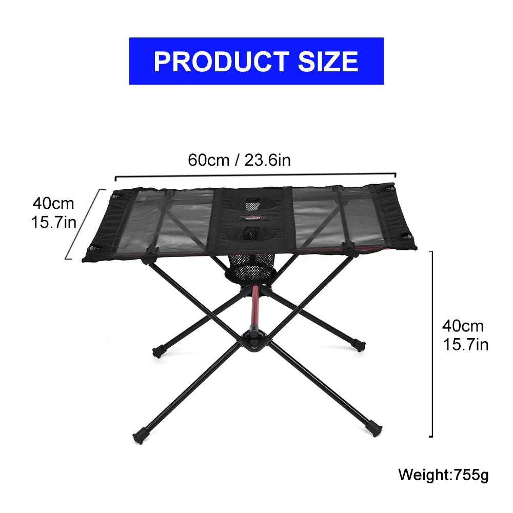 AdventurePro Mesa de camping plegable – Mesa portátil para picnic y pesca al aire libre