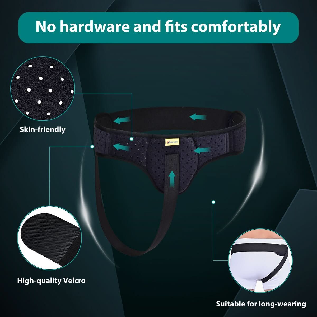 GROINRELIEF – Cintura di sostegno contro l'ernia inguinale per sollievo dal dolore