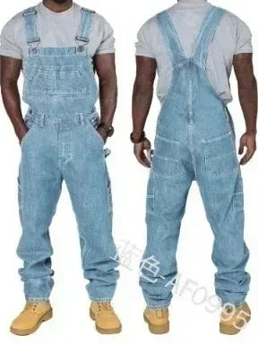 Heren denim overall – comfortabele vrijetijdsstijl met moderne splice-details