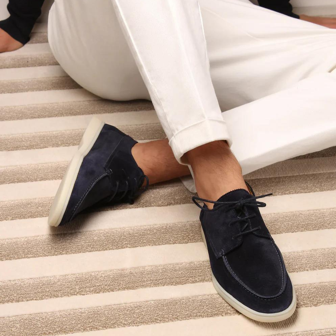 Men's Leather Loafers - Elegant men's loafers with laces for style & comfort