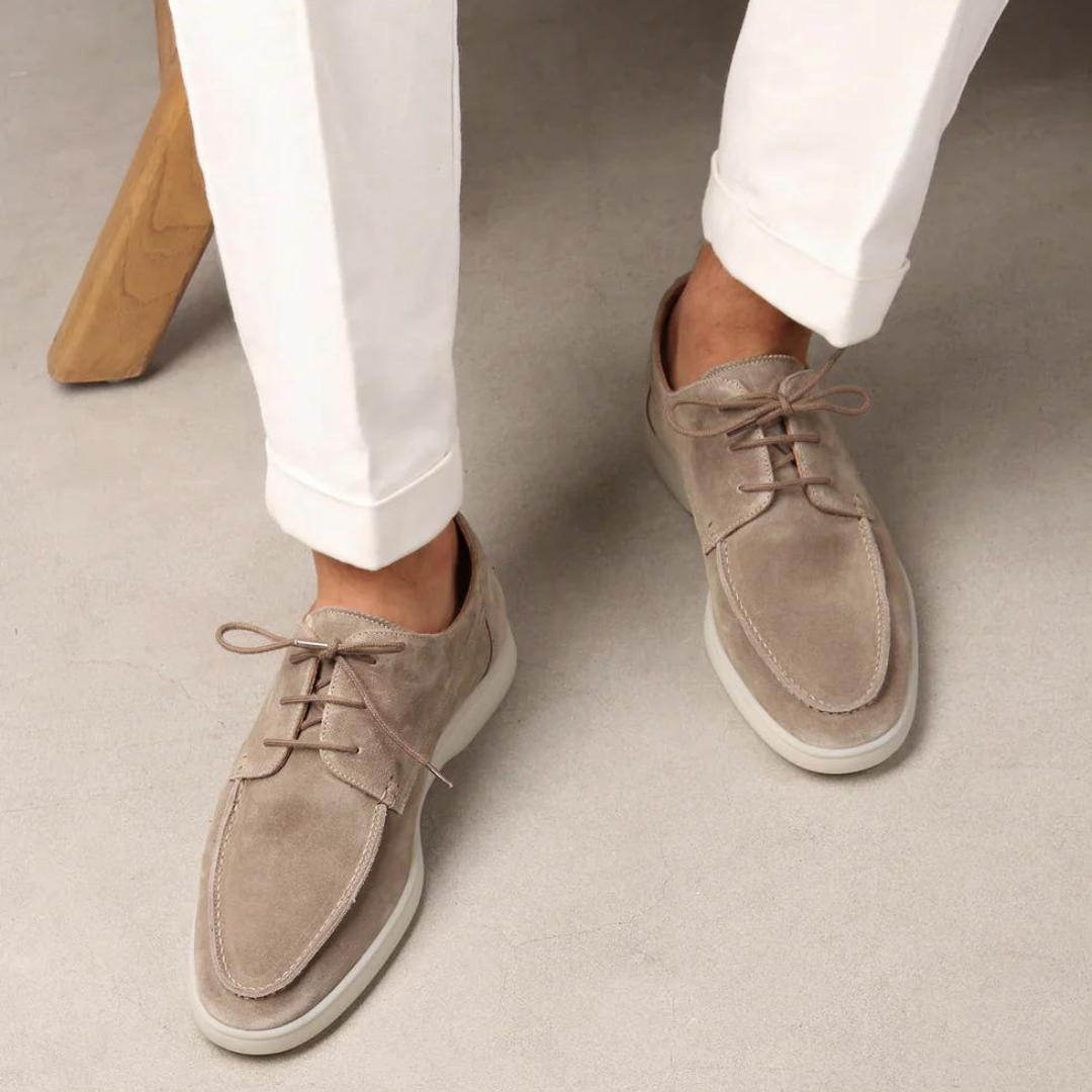 Men's Leather Loafers - Elegant men's loafers with laces for style & comfort