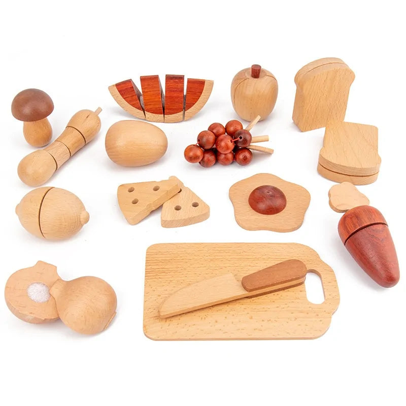 Cocina infantil de madera CooknTimber – Juguete creativo de juego de rol con diseño de tronco de árbol, a partir de 3 años