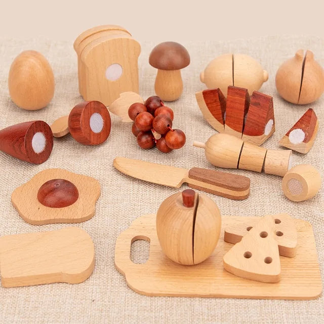 Cocina infantil de madera CooknTimber – Juguete creativo de juego de rol con diseño de tronco de árbol, a partir de 3 años