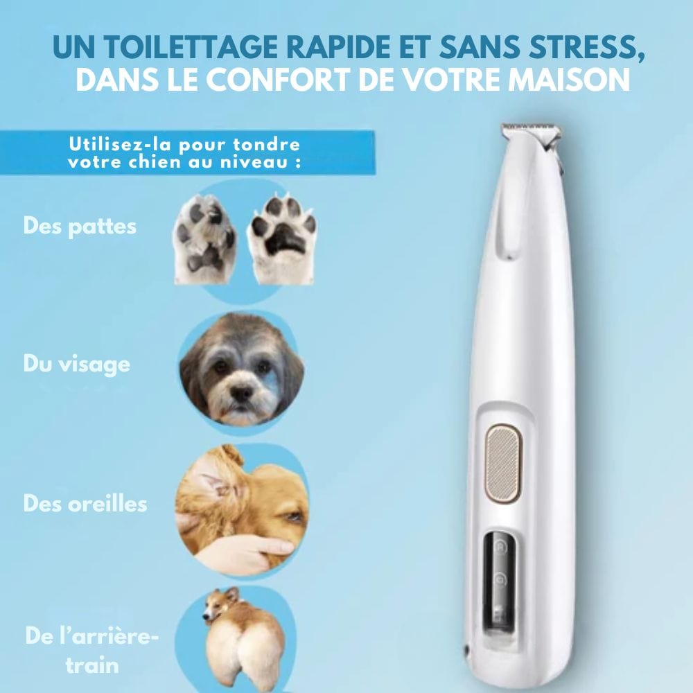 SilentPet Cortapelos – Cortador silencioso para perros para patas limpias y zonas sensibles