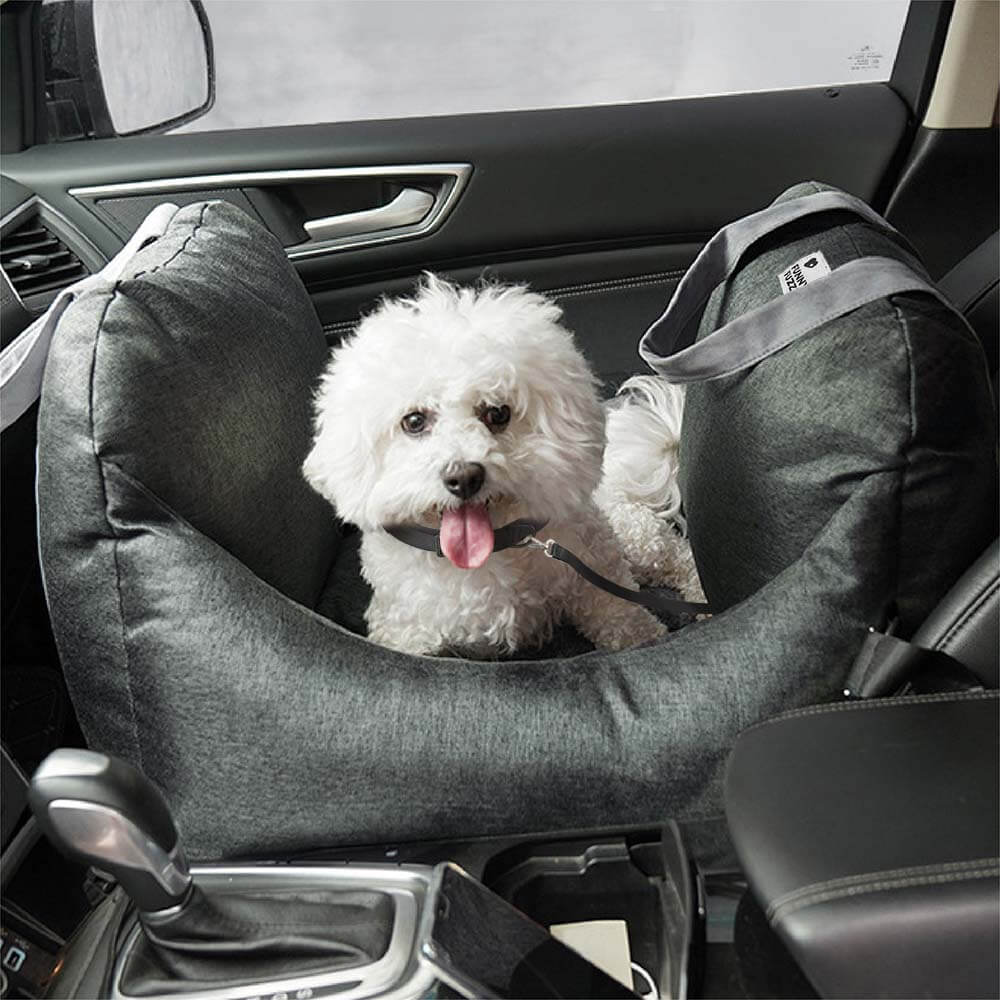 ComfyRide Cama Asiento para Perro – Cama Asiento para Perro con Cinturón de Seguridad y Suelo Antideslizante para Coche y Hogar