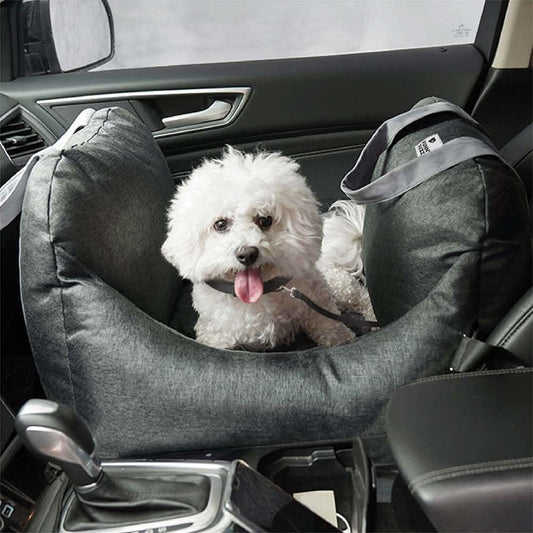 ComfyRide Dog Seat - Dog seat bed with safety belt & non-slip base for car & home