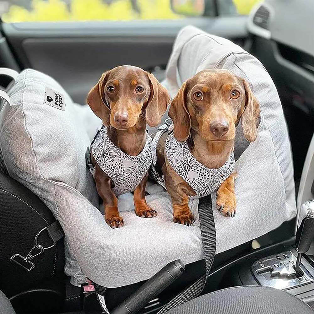 ComfyRide Cama Asiento para Perro – Cama Asiento para Perro con Cinturón de Seguridad y Suelo Antideslizante para Coche y Hogar