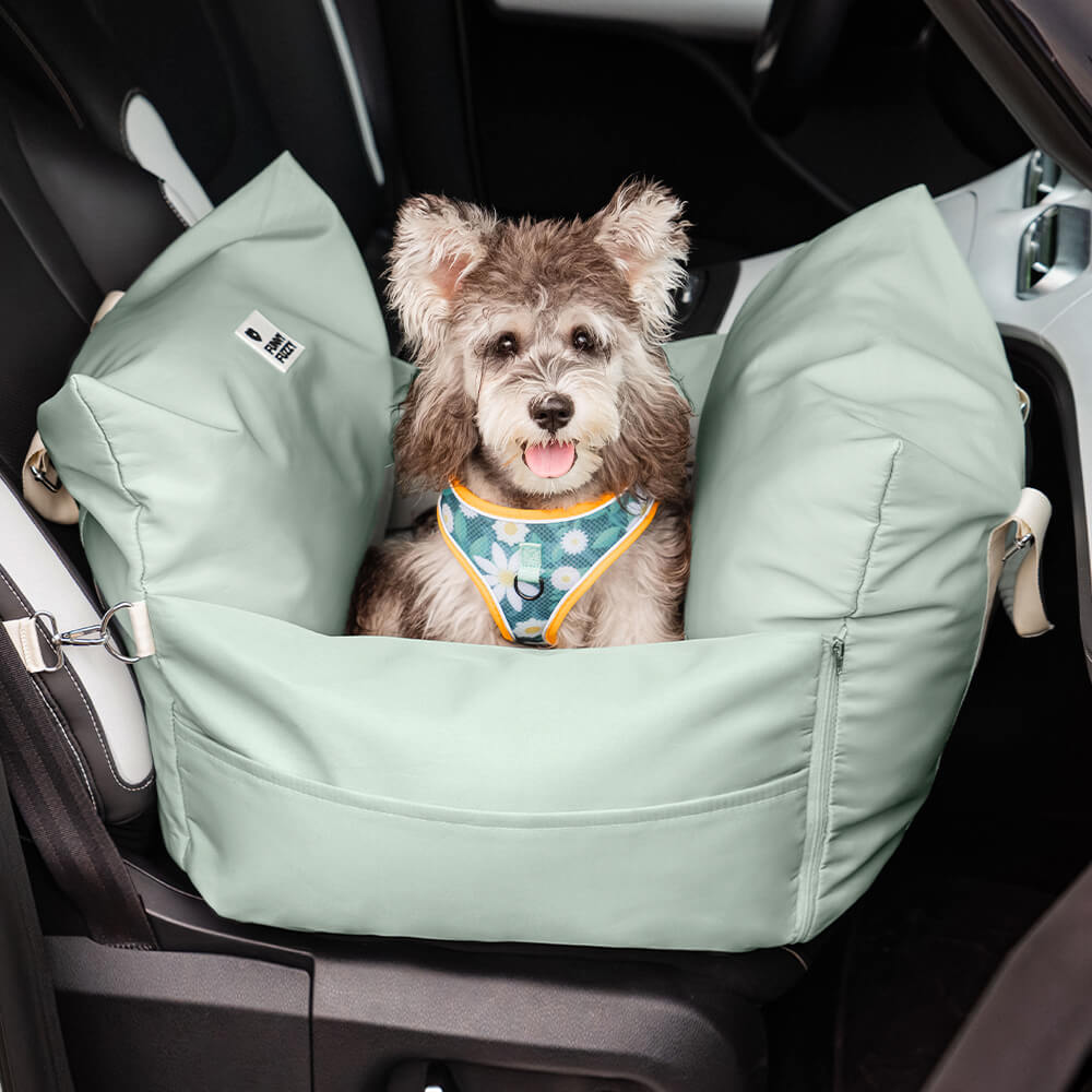 ComfyRide Cama Asiento para Perro – Cama Asiento para Perro con Cinturón de Seguridad y Suelo Antideslizante para Coche y Hogar