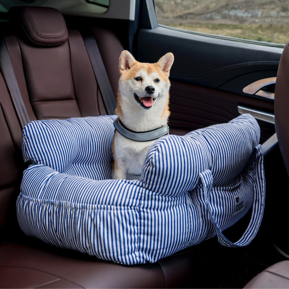ComfyRide Cama Asiento para Perro – Cama Asiento para Perro con Cinturón de Seguridad y Suelo Antideslizante para Coche y Hogar