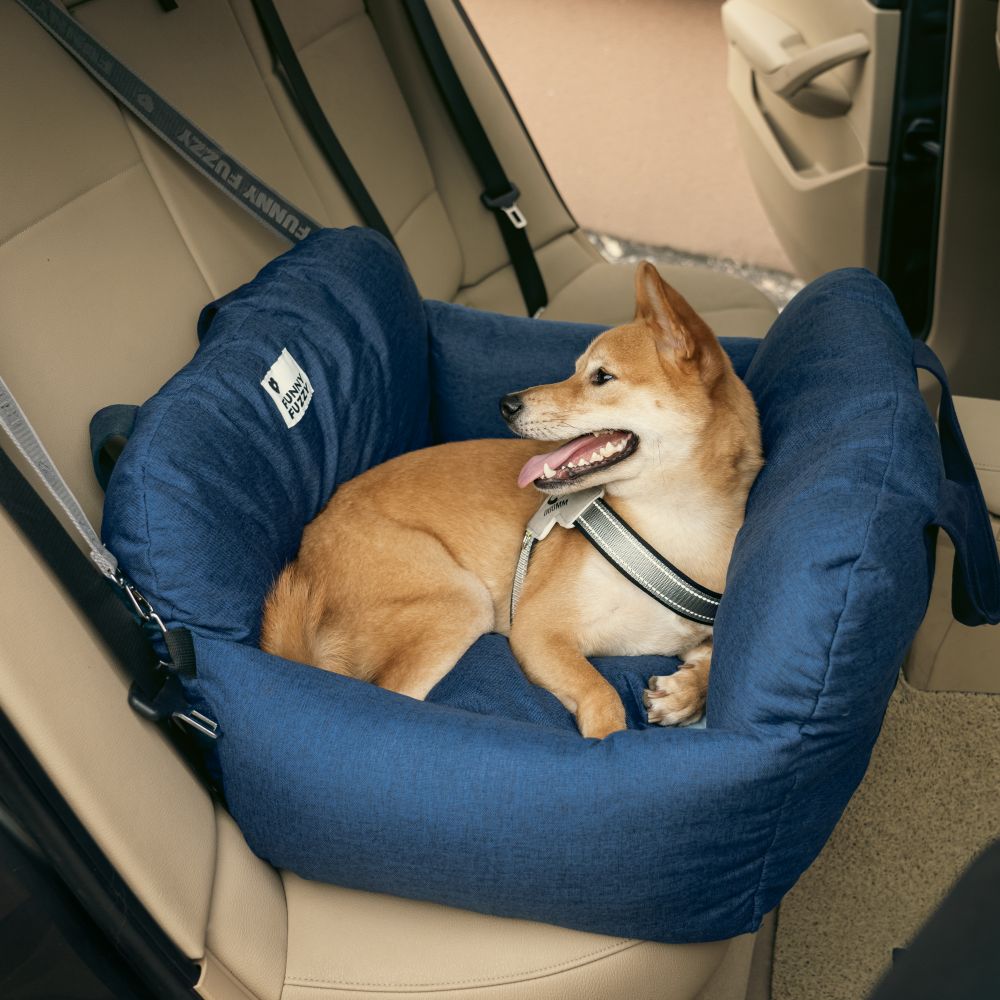 ComfyRide Cama Asiento para Perro – Cama Asiento para Perro con Cinturón de Seguridad y Suelo Antideslizante para Coche y Hogar