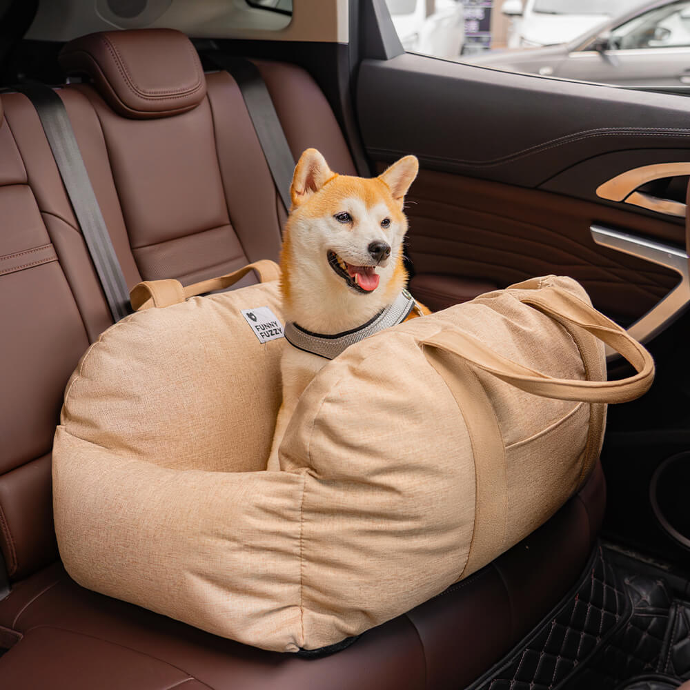 ComfyRide Cama Asiento para Perro – Cama Asiento para Perro con Cinturón de Seguridad y Suelo Antideslizante para Coche y Hogar