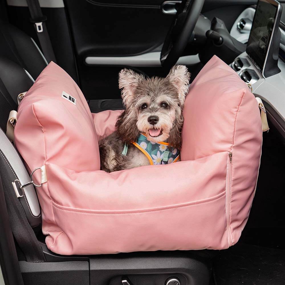 ComfyRide Cama Asiento para Perro – Cama Asiento para Perro con Cinturón de Seguridad y Suelo Antideslizante para Coche y Hogar