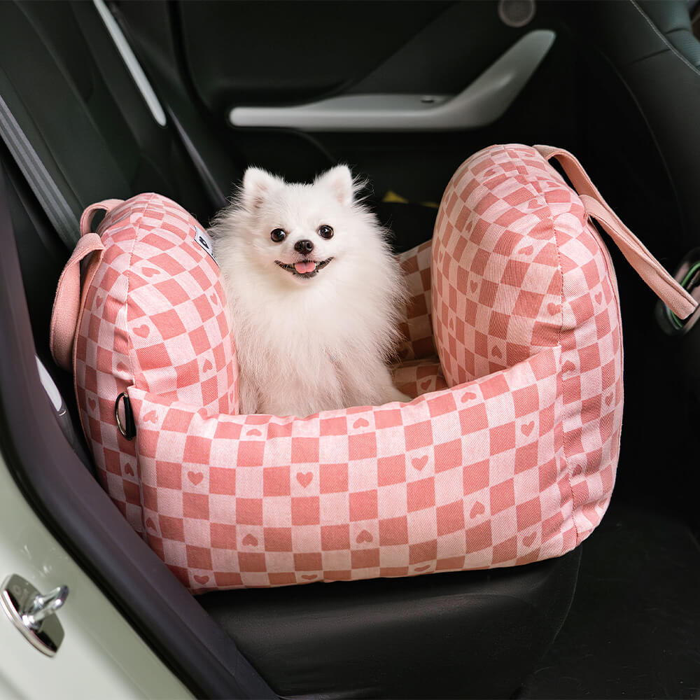 ComfyRide Cama Asiento para Perro – Cama Asiento para Perro con Cinturón de Seguridad y Suelo Antideslizante para Coche y Hogar