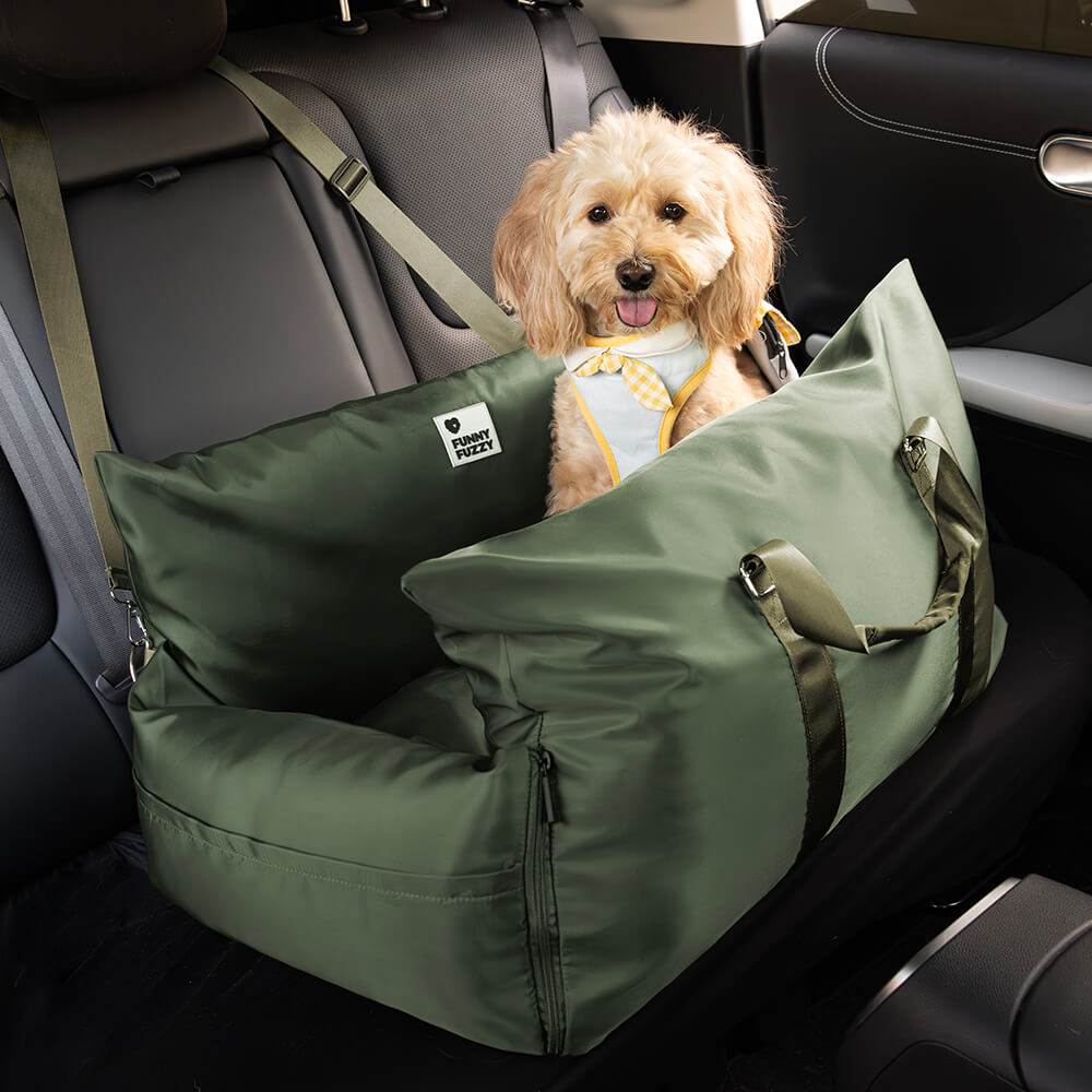 ComfyRide Cama Asiento para Perro – Cama Asiento para Perro con Cinturón de Seguridad y Suelo Antideslizante para Coche y Hogar