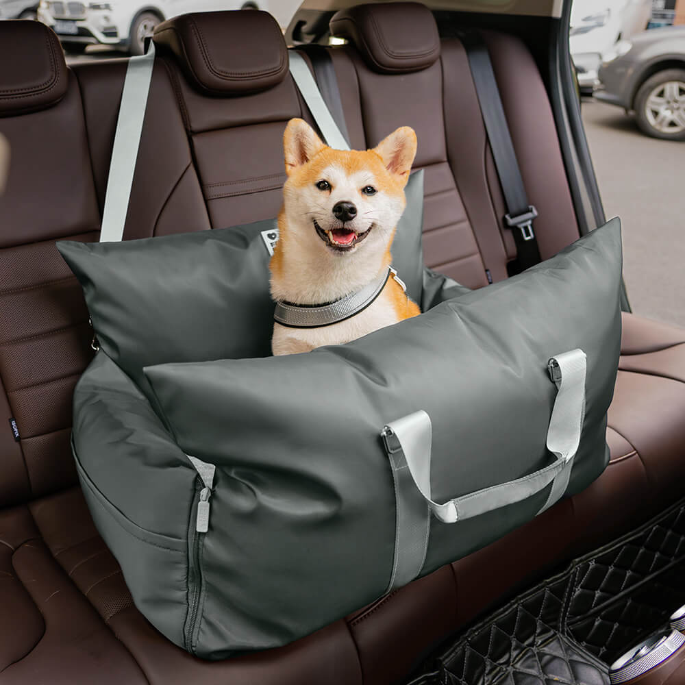 ComfyRide Cama Asiento para Perro – Cama Asiento para Perro con Cinturón de Seguridad y Suelo Antideslizante para Coche y Hogar