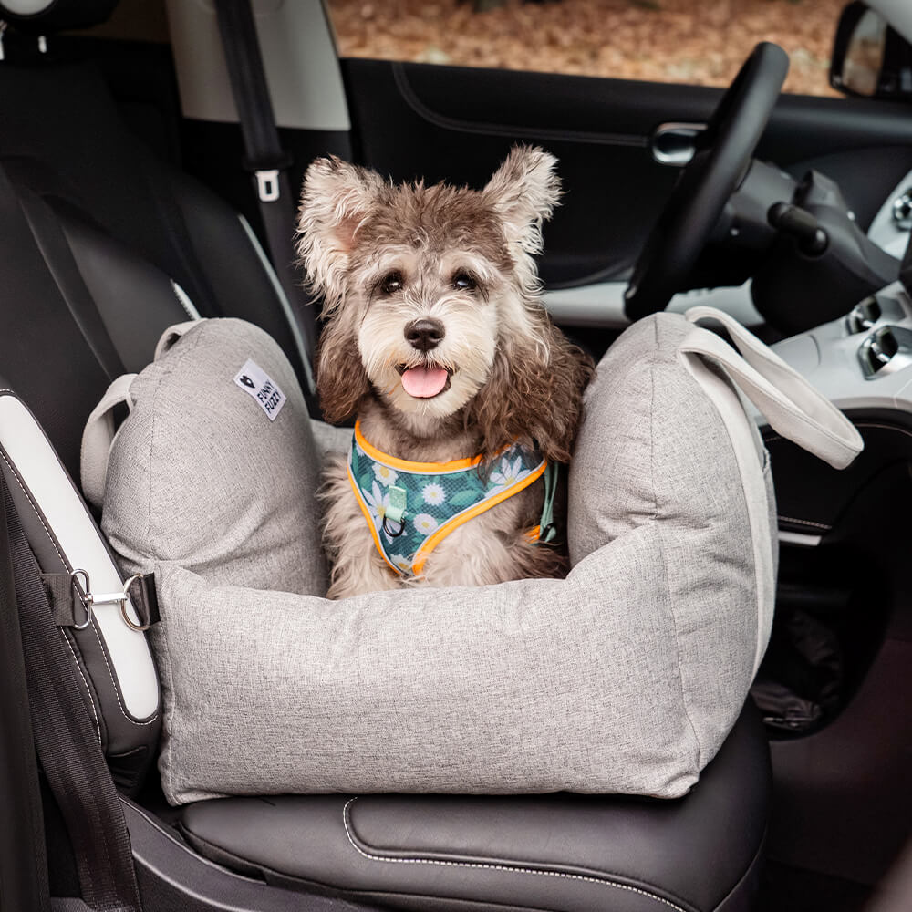 ComfyRide Cama Asiento para Perro – Cama Asiento para Perro con Cinturón de Seguridad y Suelo Antideslizante para Coche y Hogar