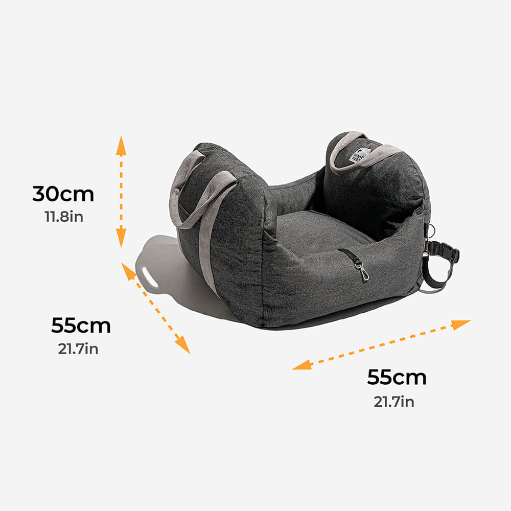 ComfyRide Cama Asiento para Perro – Cama Asiento para Perro con Cinturón de Seguridad y Suelo Antideslizante para Coche y Hogar