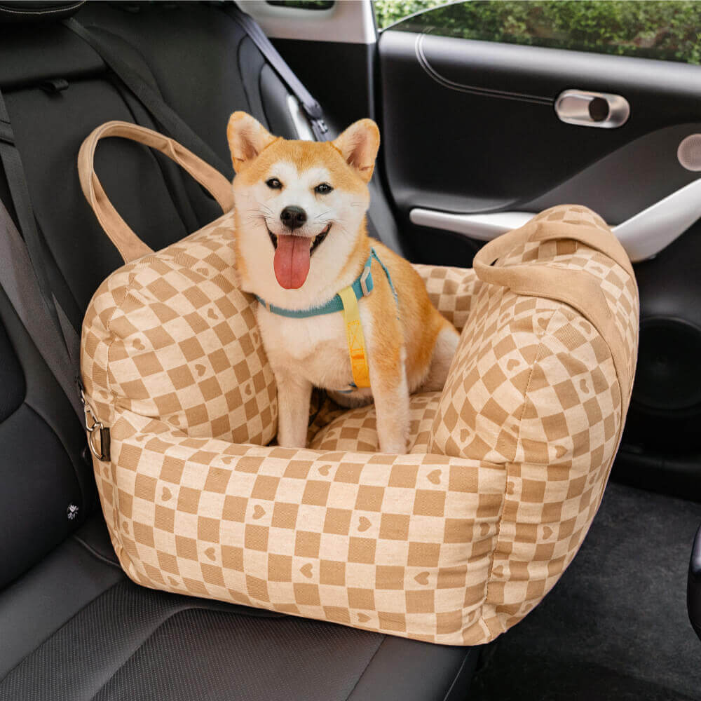 ComfyRide Cama Asiento para Perro – Cama Asiento para Perro con Cinturón de Seguridad y Suelo Antideslizante para Coche y Hogar