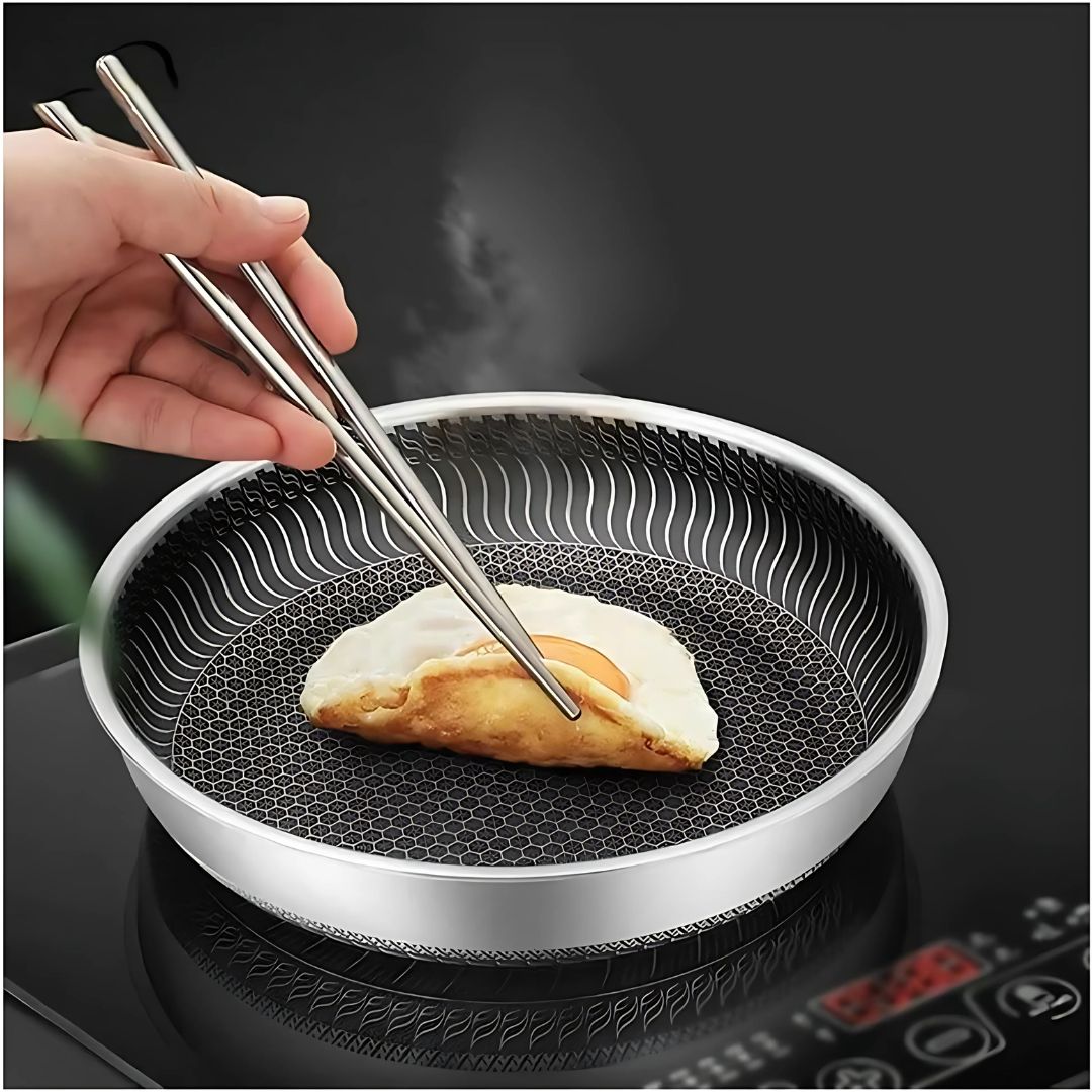 HexaCook – Hybrid stainless steel pan with non-stick & Hexa design