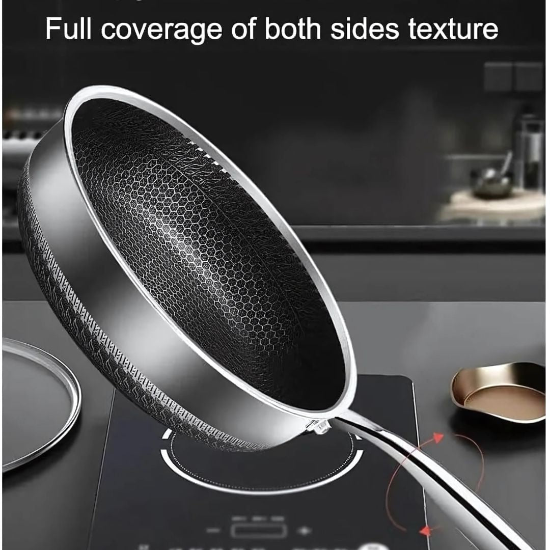 HexaCook – Hybrid stainless steel pan with non-stick & Hexa design