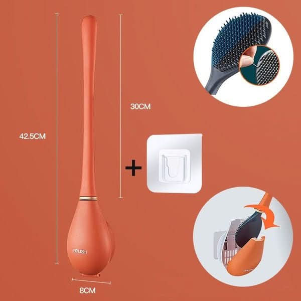 SilicoClean – Brosse de toilette en silicone hygiénique avec support