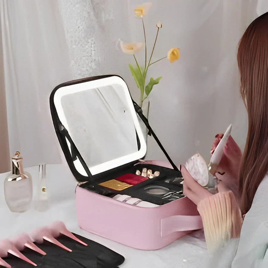 Mirrorglam - Make Up Tasche Mit LED-Spiegel Und Einstellbarer Helligkeit-2