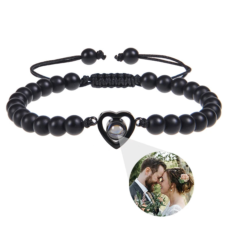 EVALORA – Projection Bracelet with Infinity Heart and Personalized Photo