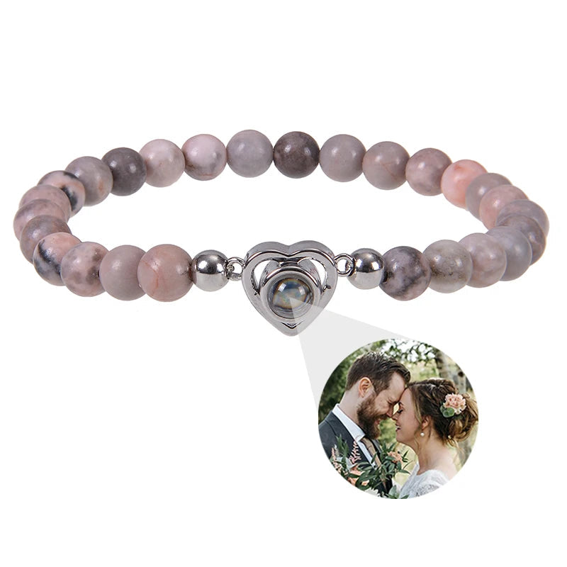 EVALORA – Projection Bracelet with Infinity Heart and Personalized Photo