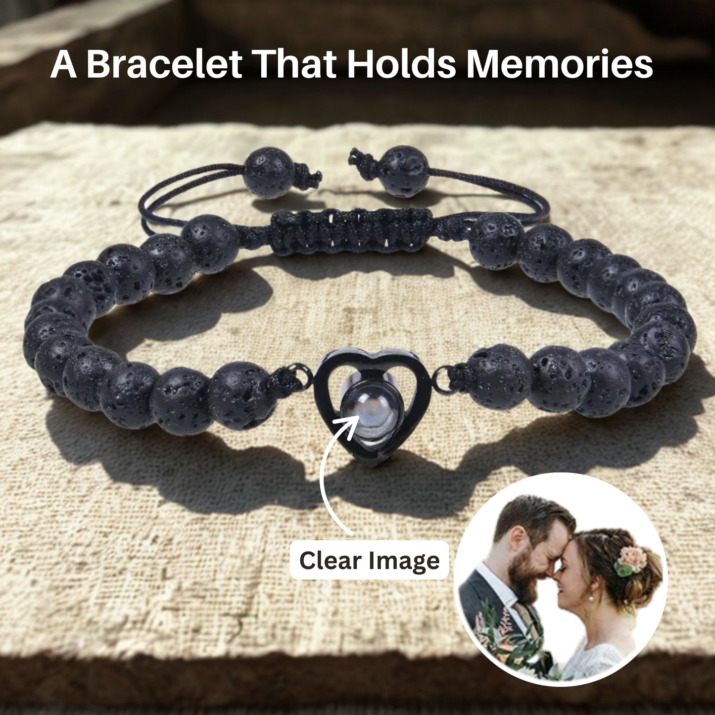 EVALORA – Projection Bracelet with Infinity Heart and Personalized Photo