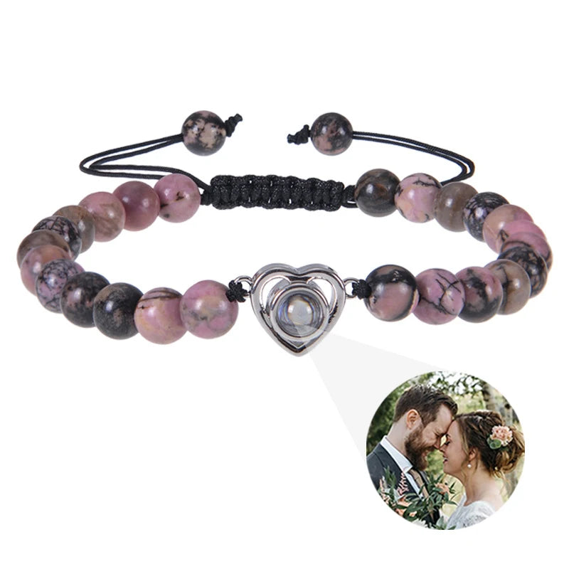 EVALORA – Projection Bracelet with Infinity Heart and Personalized Photo