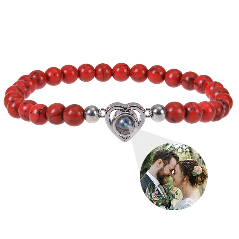 EVALORA – Projection Bracelet with Infinity Heart and Personalized Photo