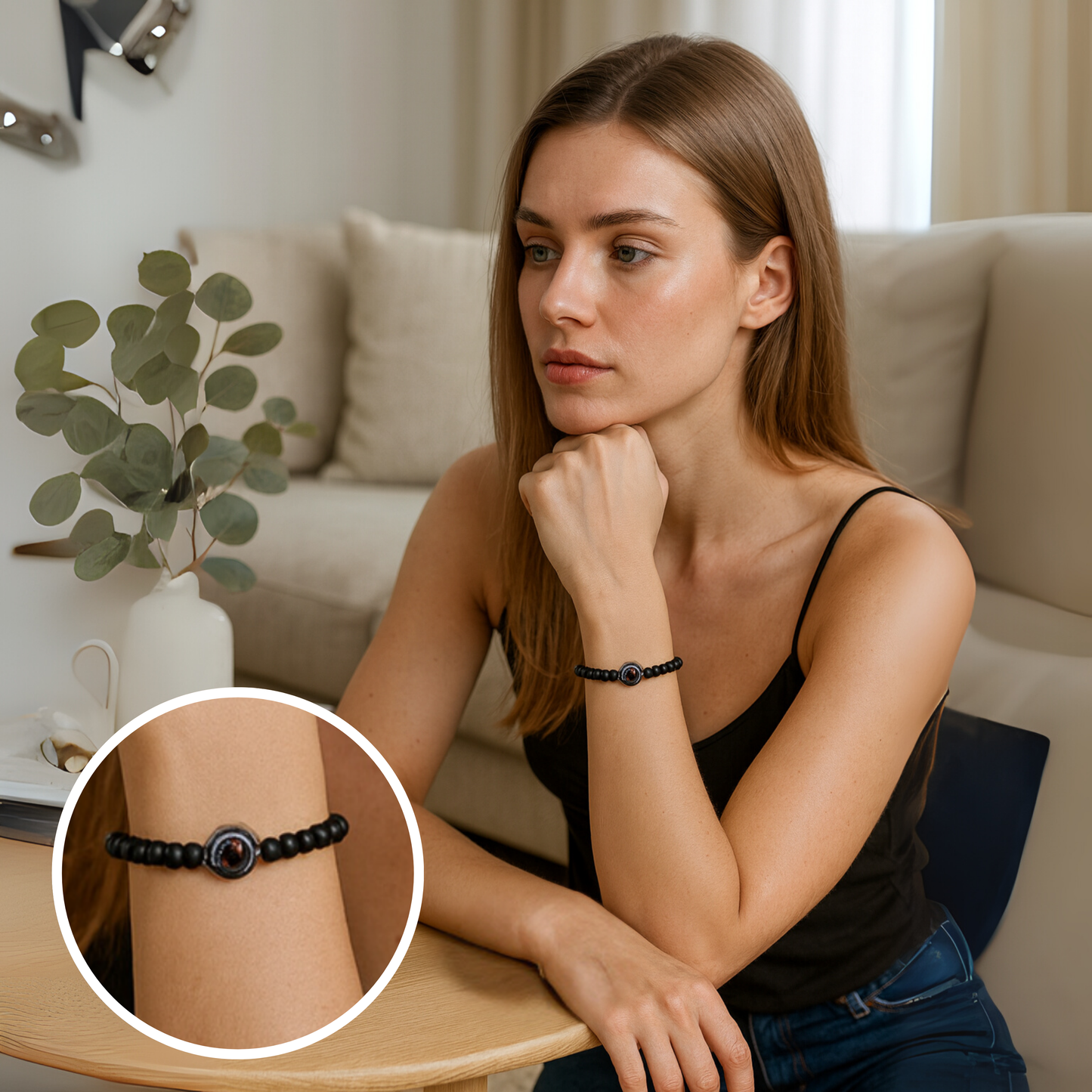 EVALORA – Projection Bracelet with Infinity Heart and Personalized Photo