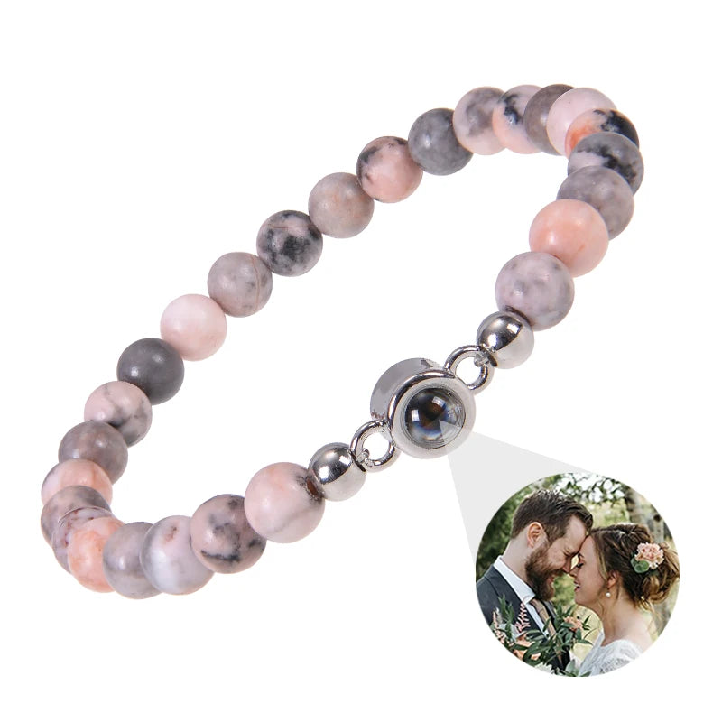 EVALORA – Projection Bracelet with Infinity Heart and Personalized Photo