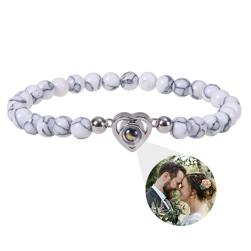 EVALORA – Projection Bracelet with Infinity Heart and Personalized Photo