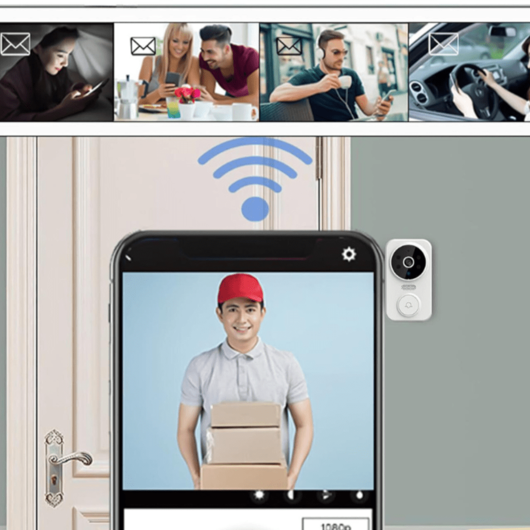 DOORWATCH PRO – Sonnette vidéo HD sans fil avec détection de mouvement et audio bidirectionnel