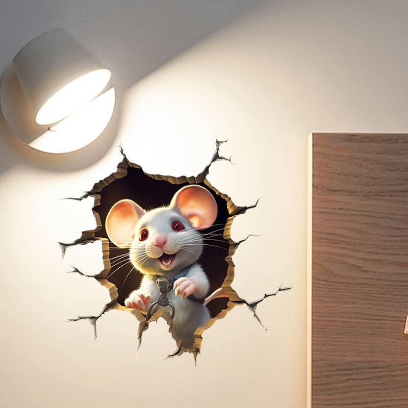 DecoraMice 3D Cartoon Wall Stickers | Adorable Mouse Wall Stickers for Children's Rooms and Living Space Decoration