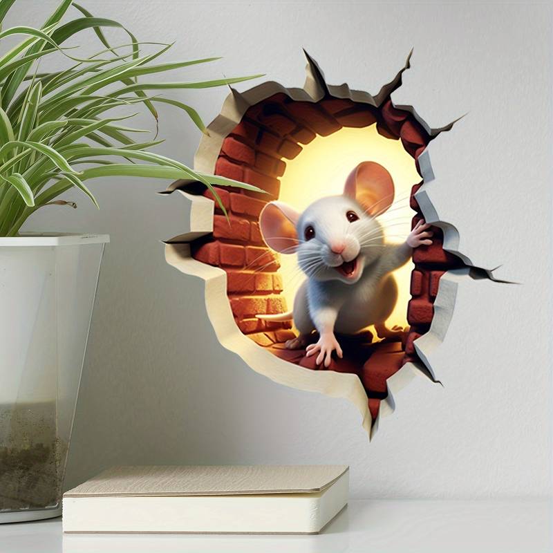 DecoraMice 3D Cartoon Wall Stickers | Adorable Mouse Wall Stickers for Children's Rooms and Living Space Decoration