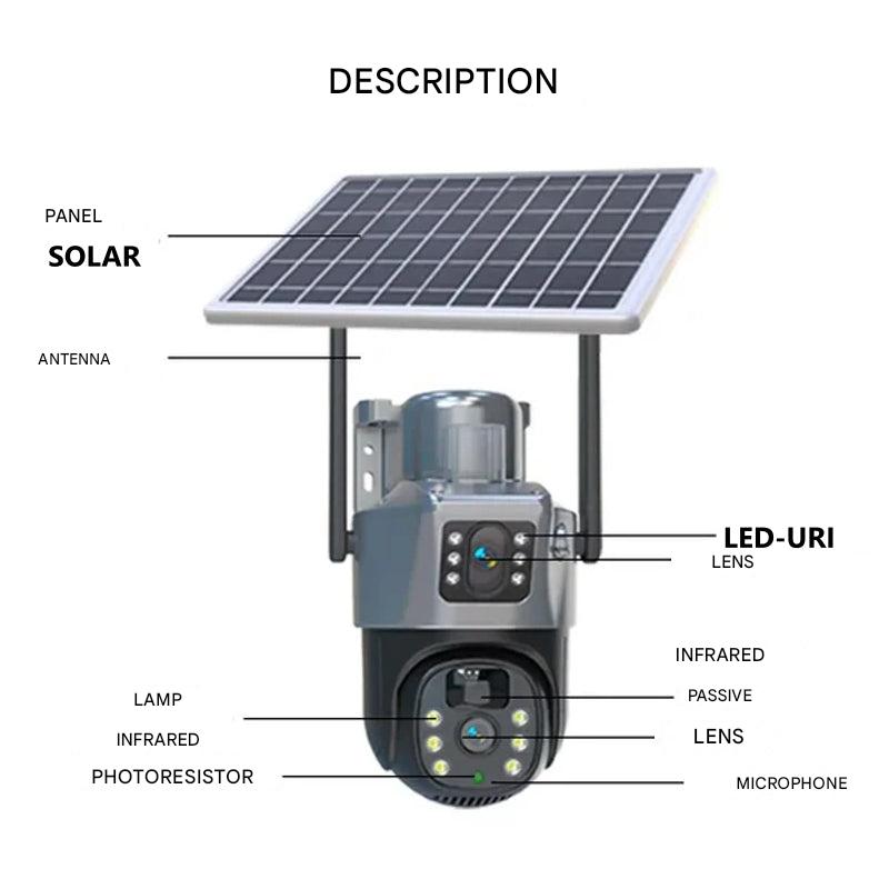 DualGuard Solar 4K - Wireless security camera with solar panel & 360° all-round view