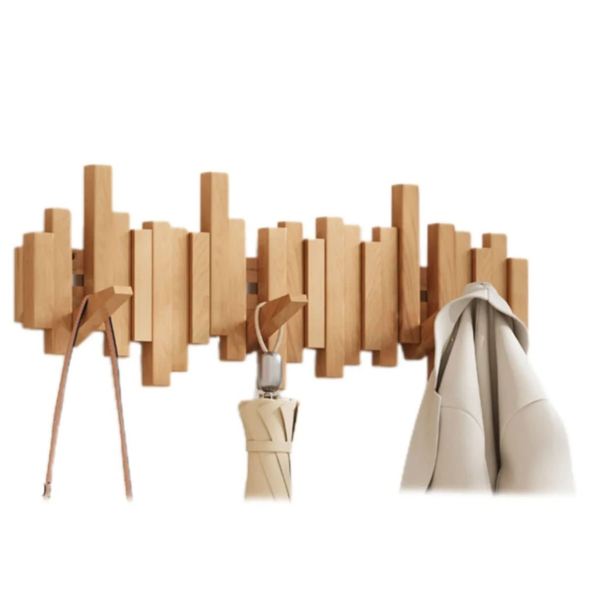 PIANOHANG Wall Rack – Walnut or beech wood wall coat rack in a piano design