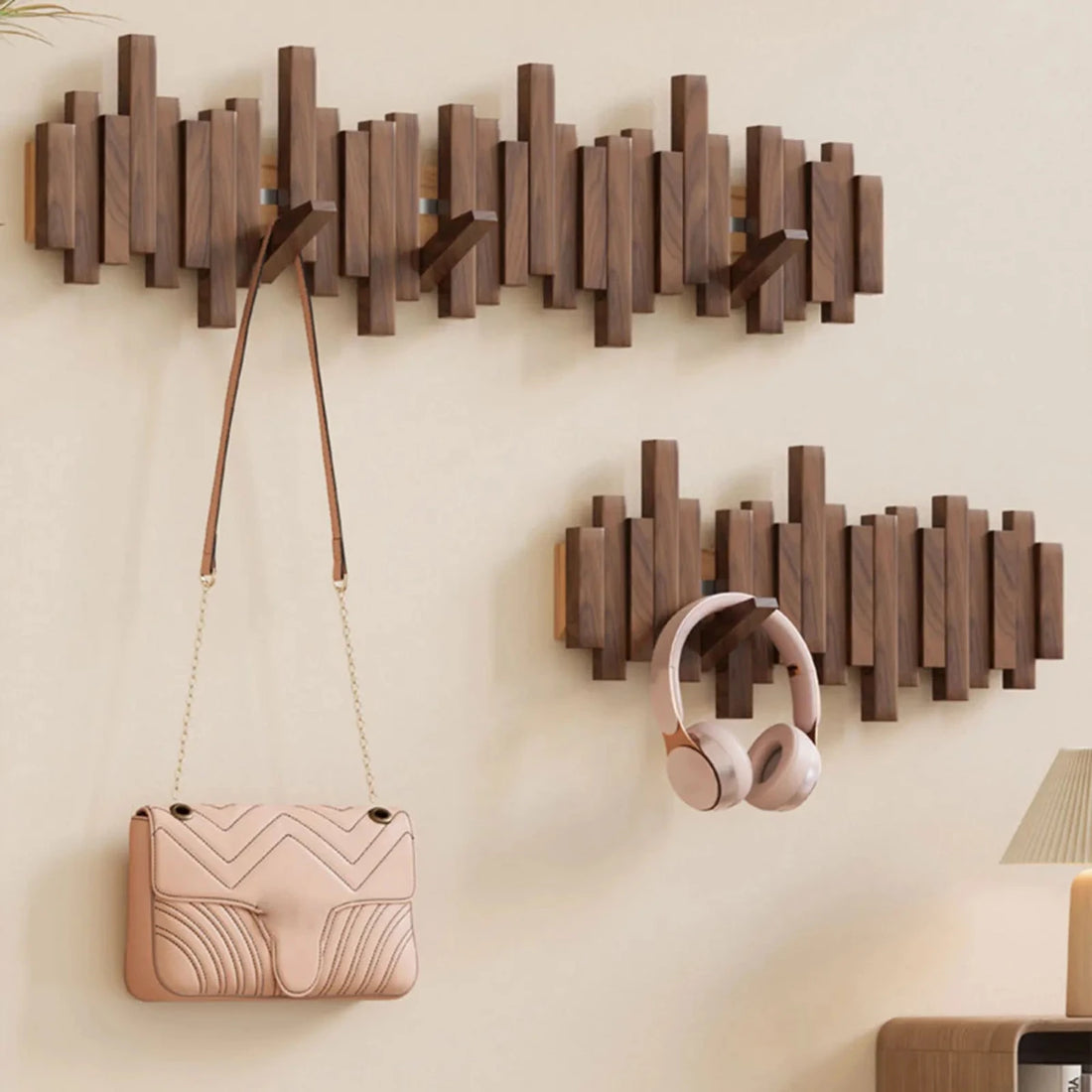 PIANOHANG Wall Rack - Wall coat rack made of walnut or beech wood in piano design