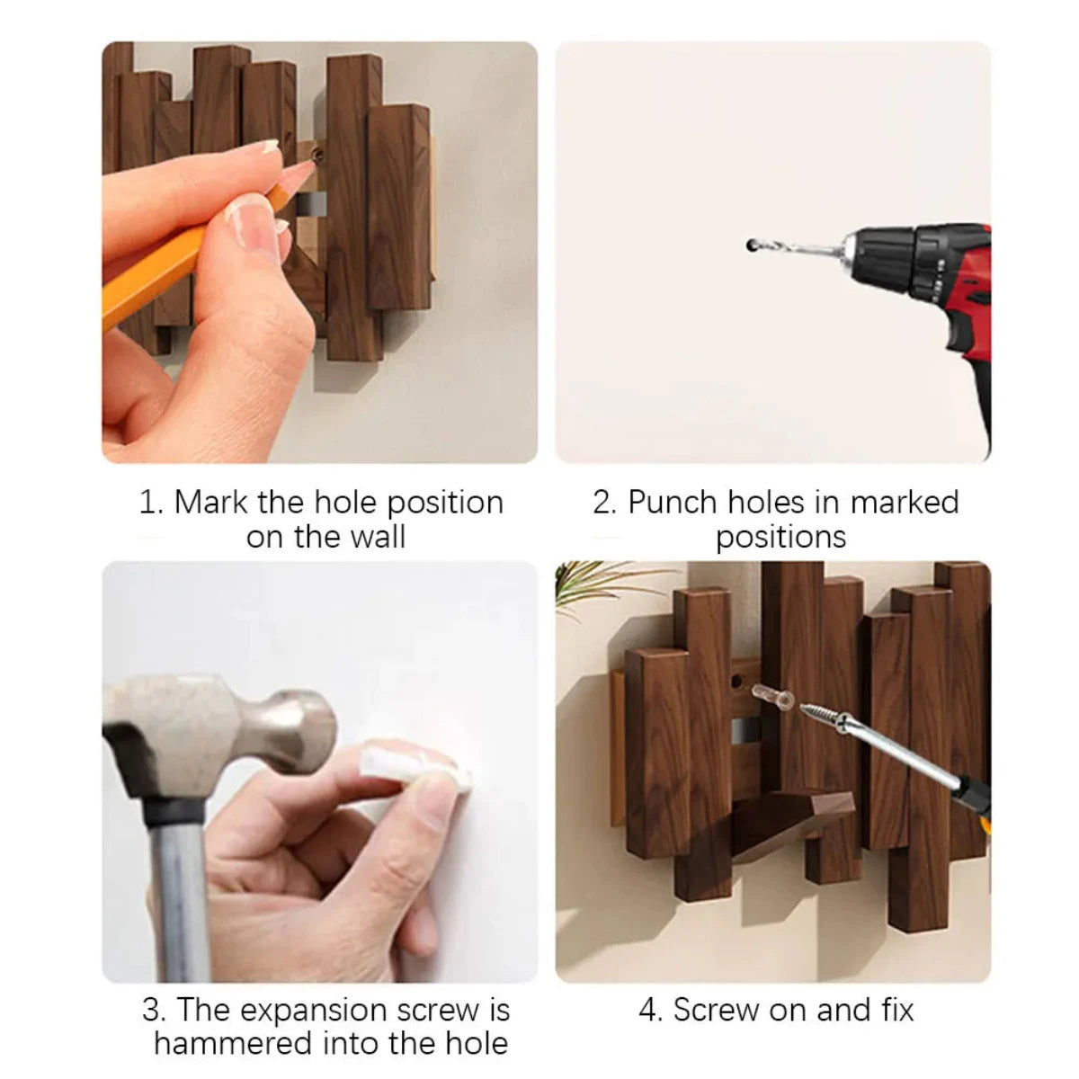 PIANOHANG Wall Rack - Wall coat rack made of walnut or beech wood in piano design