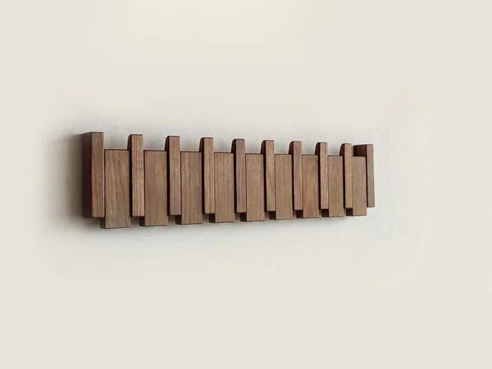HARMONYCOAT Wall Rack - Artistic wooden wall coat rack in piano design for hallway & home