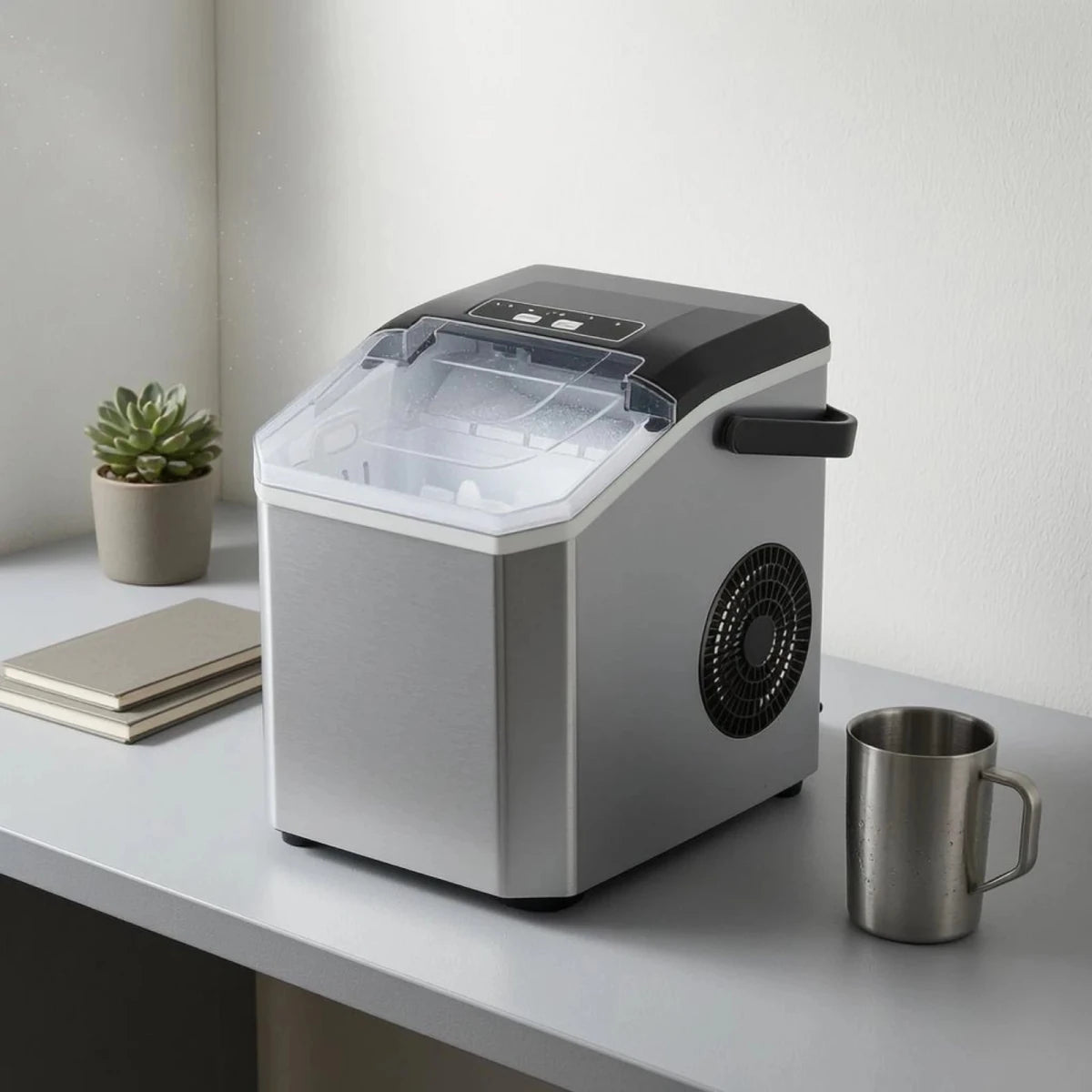 Kompakte Eismaschine Mit Transparentem Deckel – Automatische Eisproduktion Kaufen 5