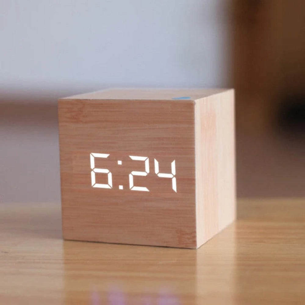 TIMECUBE - Compact mini LED digital alarm clock for stylish rooms