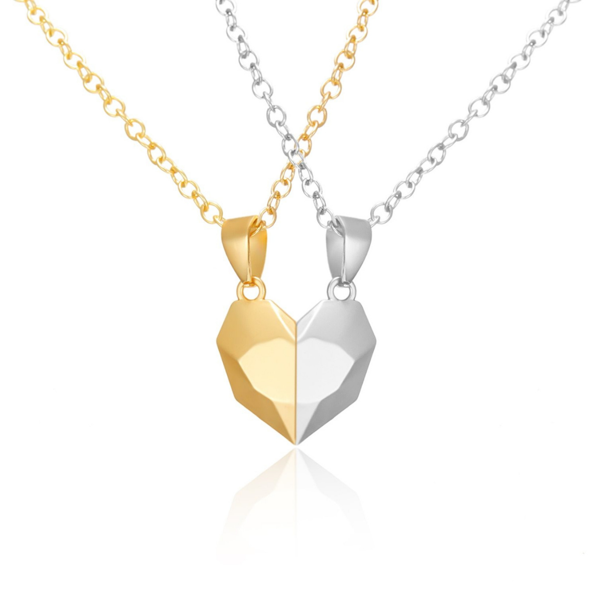 Paar Halskette Damen 2-in-1 Mit Magnetischer Herzverbindung für Ewige Liebe-2