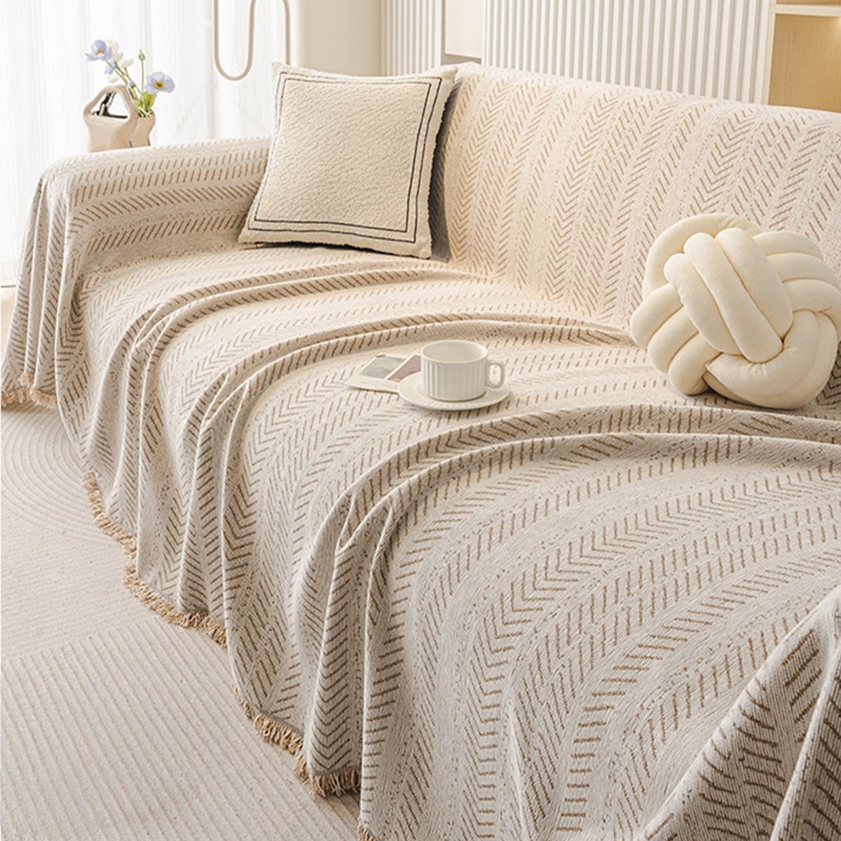 SnuggleTextile – Housse de canapé résistante aux griffures et lavable en chenille
