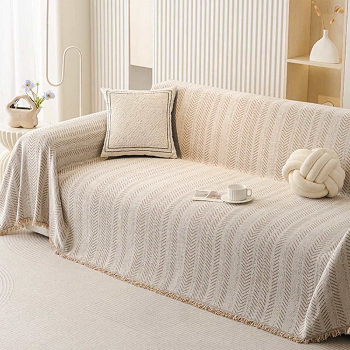 SnuggleTextile – Housse de canapé résistante aux griffures et lavable en chenille