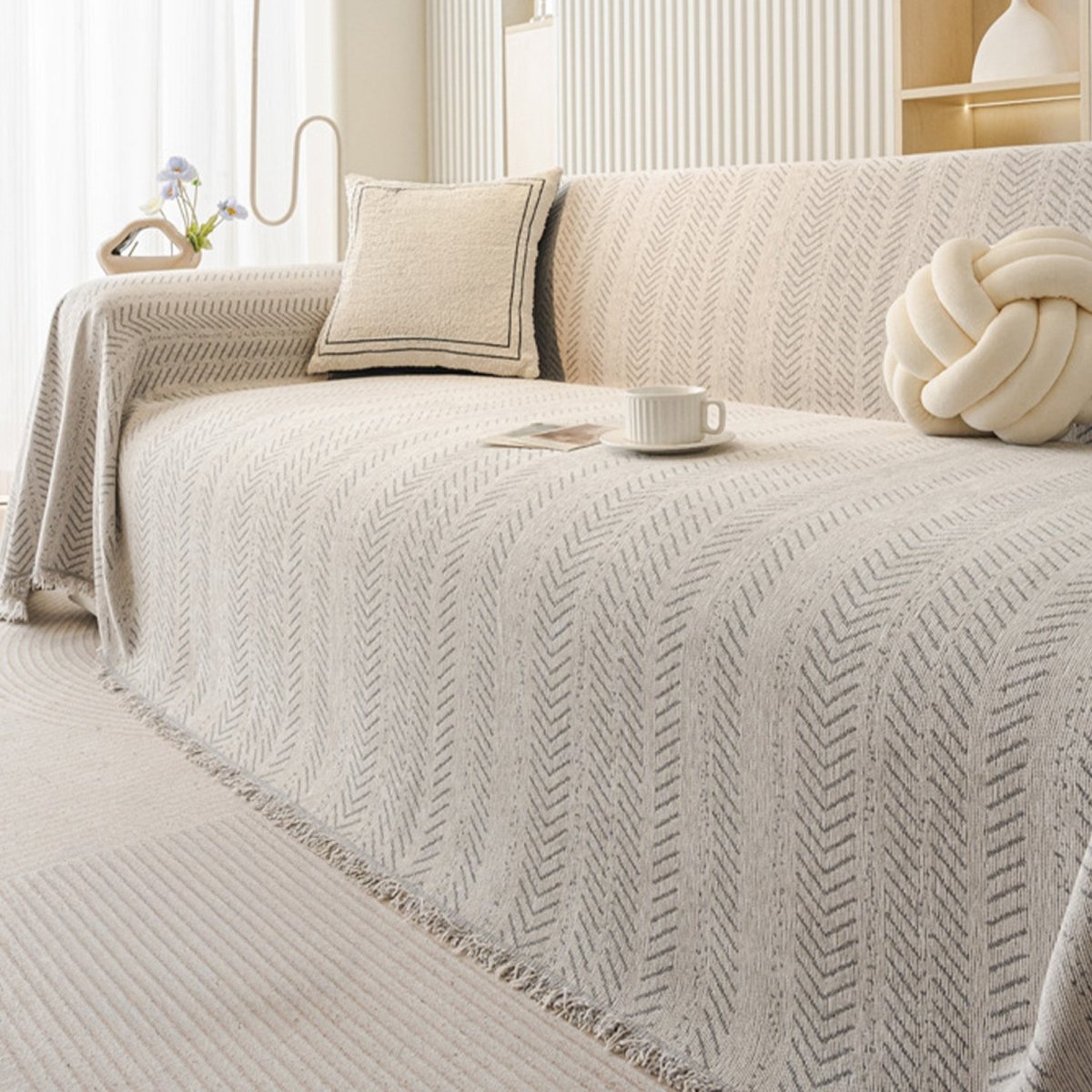 SnuggleTextile – Housse de canapé résistante aux griffures et lavable en chenille