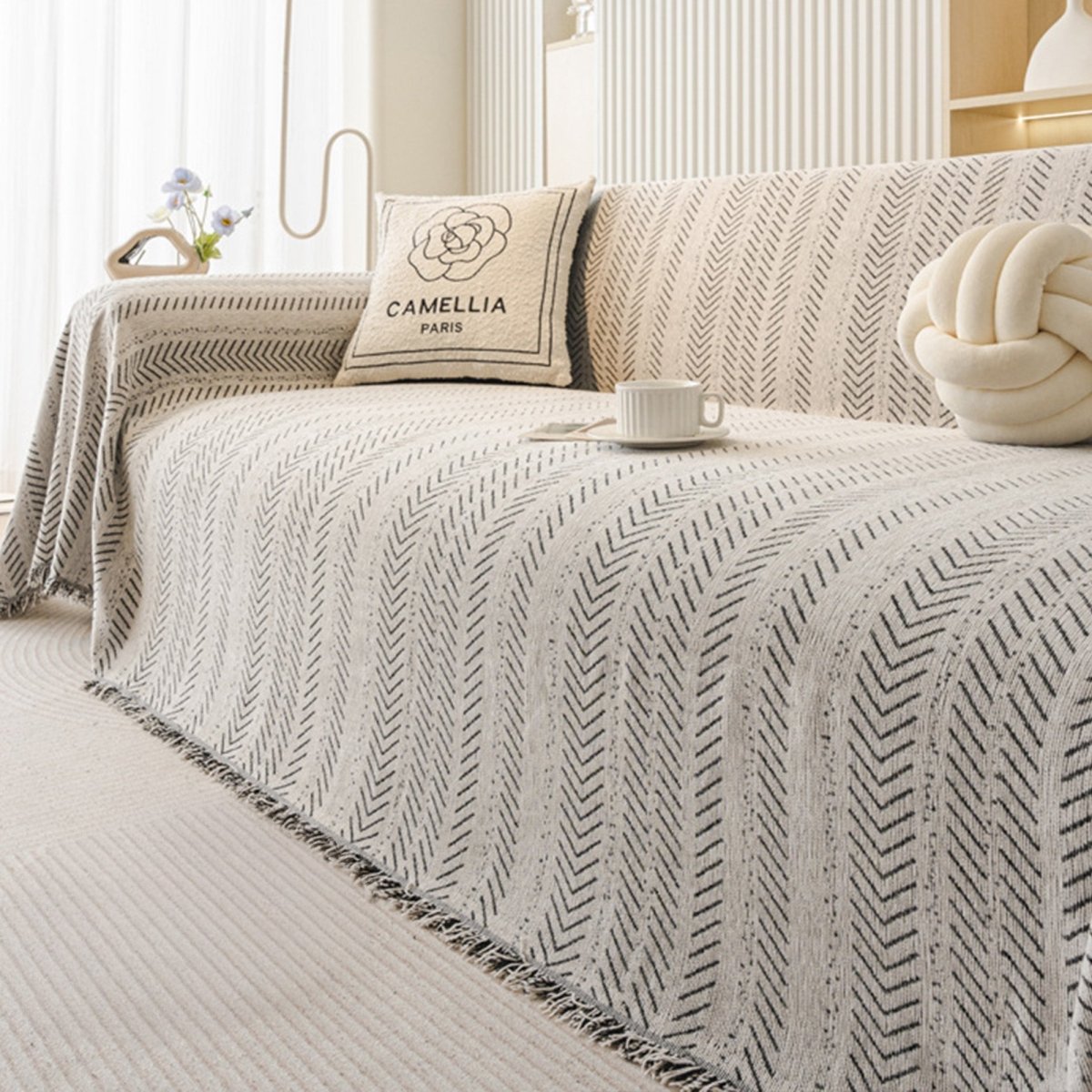 SnuggleTextile – Housse de canapé résistante aux griffures et lavable en chenille